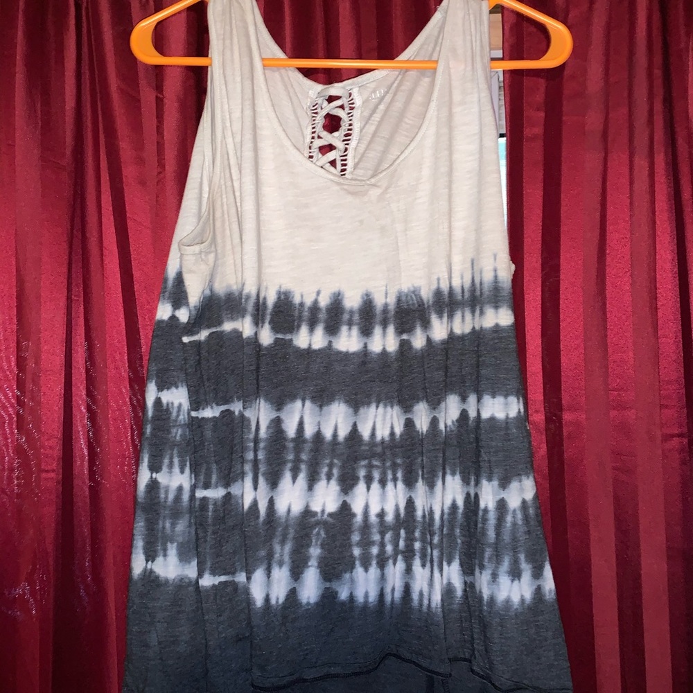 Tie-dye Black & White Tank Top